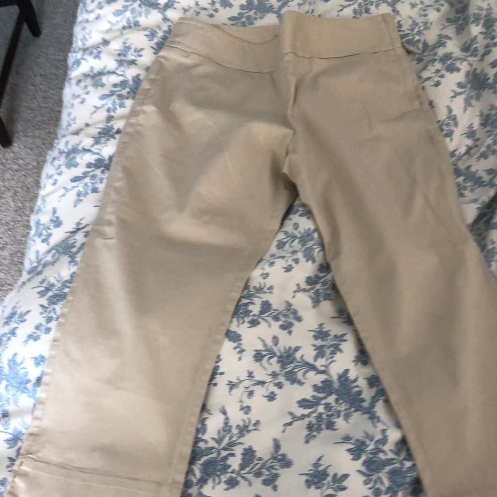 MAXSTUDIO  CROPPED FLAT FRONT PANTS